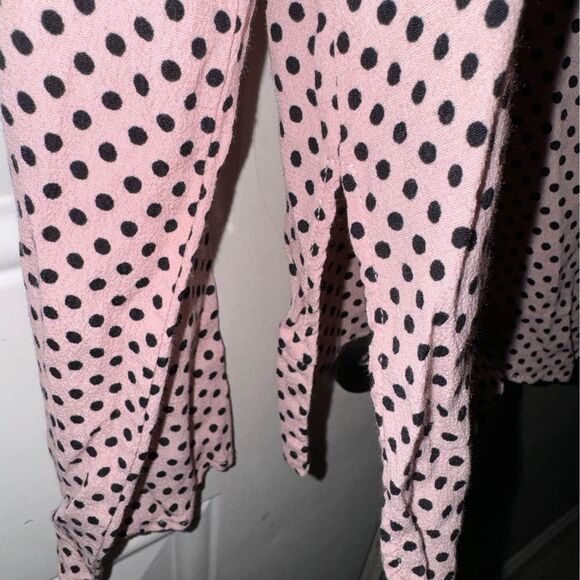 Philosophy Pink and Black Polka Dot Long Sleeve Top Sz Large - Picture 5 of 5